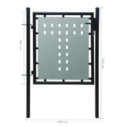 Vidaxl portail simple de clôture noir 100x150 cm 141685_3