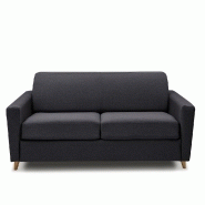 Canapé convertible express Virgola - Matelas 16 cm - Sommier métallique 120 cm - Tissu tweed gris anthracite_3