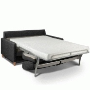 Canapé convertible OGGETTO - Matelas 16 cm - Système express - Sommier à lattes 140 cm - Tweed gris graphite - RENATONISI_3