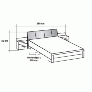Lit design Burnaby 180x200 cm - 2 chevets, tête en cuir synthétique, tiroirs et coffre de rangement_3