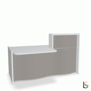 Banque d'accueil compacte WAVE avec plateau bas - MDD - 200, Gauche, Taupe mat_0