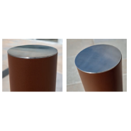 Borne inox peint sur zinc - tube acier Ø220 mm - hauteur 600 mm - pommeau inox brossé type 316_3