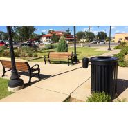 Mlwr250-32 - Poubelle publique Maglin - 90kg - Barres et tubes en acier, doublure plastique 32 gallons_3