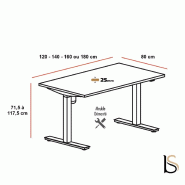 Bureau réglable en hauteur TRAM - Mobel Linea - 120, Alu, Chêne moyen_3