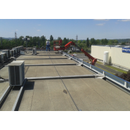 Ligne de vie sur bac sec et charpente métallique - Dispositif d'ancrage horizontal conforme EN795:2012 classe C_3