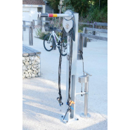 Station de Réparation Vélos + Pompe Acier Inoxydable IFIX-S_3