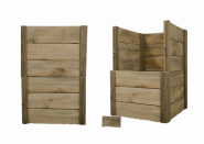 Bac structurant Eco bois droit - pour déchets - 300L à 1000L - Résineux brut, Douglas brut_3