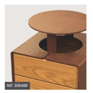 Corbeille publique grande capacité 120L - porte frontale, modularité - KUB acier ou bois_3