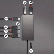 Lindy 43323 station d'accueil Avec fil USB 3.2 Gen 1 (3.1 Gen 1) Type-C Noir, Gris_3