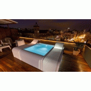 Piscine Mariposa en aluminium avec 2 transats intégrés - Blanc - Dimensions 282 x 219 x 60 cm_3