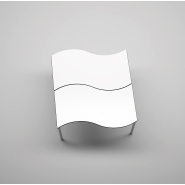 Table d'école Wave - structure métallique réglable en hauteur - finition blanche_3