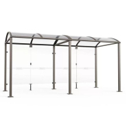 Abri vélos avec toit en polycarbonate alvéolaire anti-UV et acier galvanisé