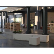 Banc public en béton Dynamic - solide gris ou blanc - dimensions de 1 à 4 mètres_3