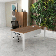 Bureau Professionnel Tempo Mobel Linea. - 120, Alu, Acacia foncé, Oui_3