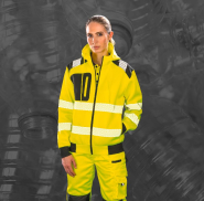 Sweat-shirt à capuche de sécurité recyclé - 100% polyester REPREVE - Réf: R503X - Norme EN ISO 20471 Classe 2_3