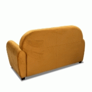 Canapé fixe Club 2 places en velours jaune moutarde - Design vintage anglais et fabrication italienne_3