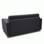 Canapé VIRGOLA convertible express - Matelas 16 cm - Sommier à lattes 160 cm - Tissu tweed gris anthracite - Design scandinave_3