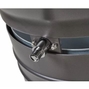 Corbeille publique Cévennes 60 L - pied cylindrique - seau en tôle électrozinguée avec serrure à clé triangle_3