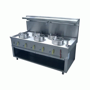 Fourneau wok 5 bruleurs jumbo avec rideau d'eau asia ii cr BERTRAND - jumbo_3