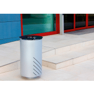 Poubelle publique Mielek R PA690 - acier zingué avec seau intérieur galvanisé_3