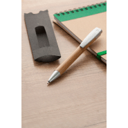 Stylo à bille en bambou - boîte cadeau noire - encre bleue_3