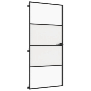 Vidaxl porte intérieure mince noir 93x201,5 cm verre trempé aluminium 155120_3