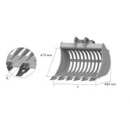 Godet squelette GSQ60-800AS pour minipelle 4-6T - Uniter 45 - Largeur 800 mm_3