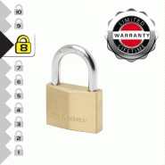 MASTER LOCK 2960EURD - Cadenas à clé en laiton massif doré, extra fin, 60 mm, anse acier cémenté 9 mm_3