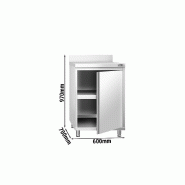 Meuble bas inox adossée P 700 mm avec portes - 600_3