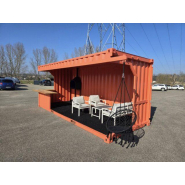 Container Cuisine d'été / Poolhouse 20 pieds - Acier Corten - Modulable et Résistant aux Intempéries_3