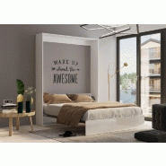 Lit escamotable studio - façade blanc brillant - couchage 160x200 cm - ouverture assistée et pied automatique_3