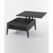 Table basse relevable gris ardoise Brighton 80x80 cm - Plateau bois stratifié, design moderne_3