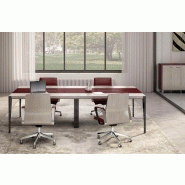 Mobilier de bureau X9 avec plateau en bois et cuir pour salles de réunion