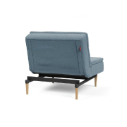 Fauteuil design Dublexo Styletto convertible lit 90x115 cm - pieds chêne naturel - tissu Soft Indigo_3