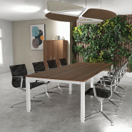 Table de reunion tempo 8-10 personnes - MOBEL LINEA - blanc 9010, acacia foncé, 300_3