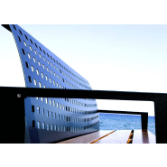 Banc public Alea UM395 - design original en bois et acier galvanisé - traitement anti-corrosion_3