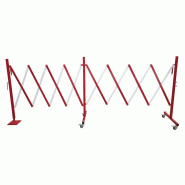 Barrière de sécurité extensible - Rouge / Blanc / Avec un pied fixe / 4000x450x1000_3