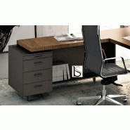 Bureau d'angle avec crédence laquée X9- Officity - 232, Gauche, Orme gris_3