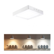 Plafonnier LED carré saillie 18W - IP20 - Réf DOSAIC18W4K - lumière 4000K - dimensions 217x217x35mm_3