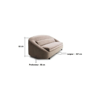 Canapé fixe 3 places Cachette - tissu personnalisable, design contemporain et confort haut de gamme_3