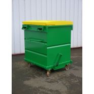 Fap-c - Benne à fond ouvrant avec couvercle polyéthylène - Goubard SARL - Capacité de 1280 à 2570 L_3