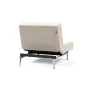 Innovation Living - Fauteuil design Splitback Chrome convertible lit 90x115 cm - tissu bouclé Off White_3