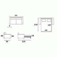 Canapé lit compact 3 places Denso - ouverture rapide express 140 cm - microfibre graphite avec matelas 18 cm_3