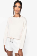 Sweat-shirt écoresponsable oversize crop à col rond pour femme - Native Spirit - Réf: NS429_3