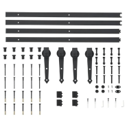 Vidaxl kit de matériel pour porte coulissante 2 x 183 cm acier noir 275606_3