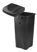 Poubelle à déchets 87 litres - Polyéthylène - Noir, Gris ou Bleu - Couvercle battant ou fente horizontale_3