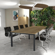 Table de reunion tempo 8-10 personnes - MOBEL LINEA - anthracite, 300, chêne veiné_3