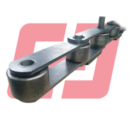 Convoyeur avec chaîne à axes débordants double