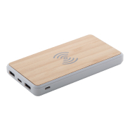 Power bank en bambou - 8000 mAh - 2 ports USB et chargeur USB-C - Couleur naturelle_3
