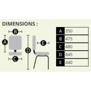 Chaise Biarritz 4 pieds sur roulettes - structure acier chromé - dossier résille noire - référence 7970 FR104_3